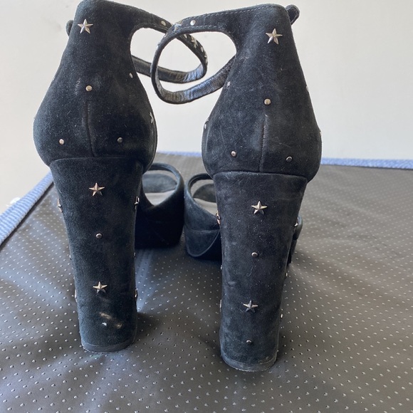 Black suede coach platform heels - Picture 3 of 6